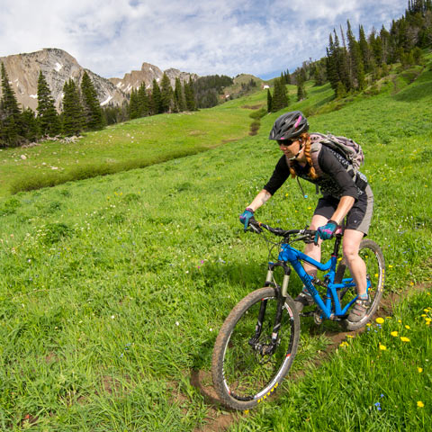 Student mountain biking on the Shafthouse trail