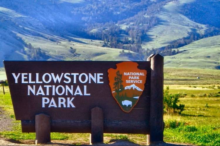 Photo of Yellowstone National Park Sign