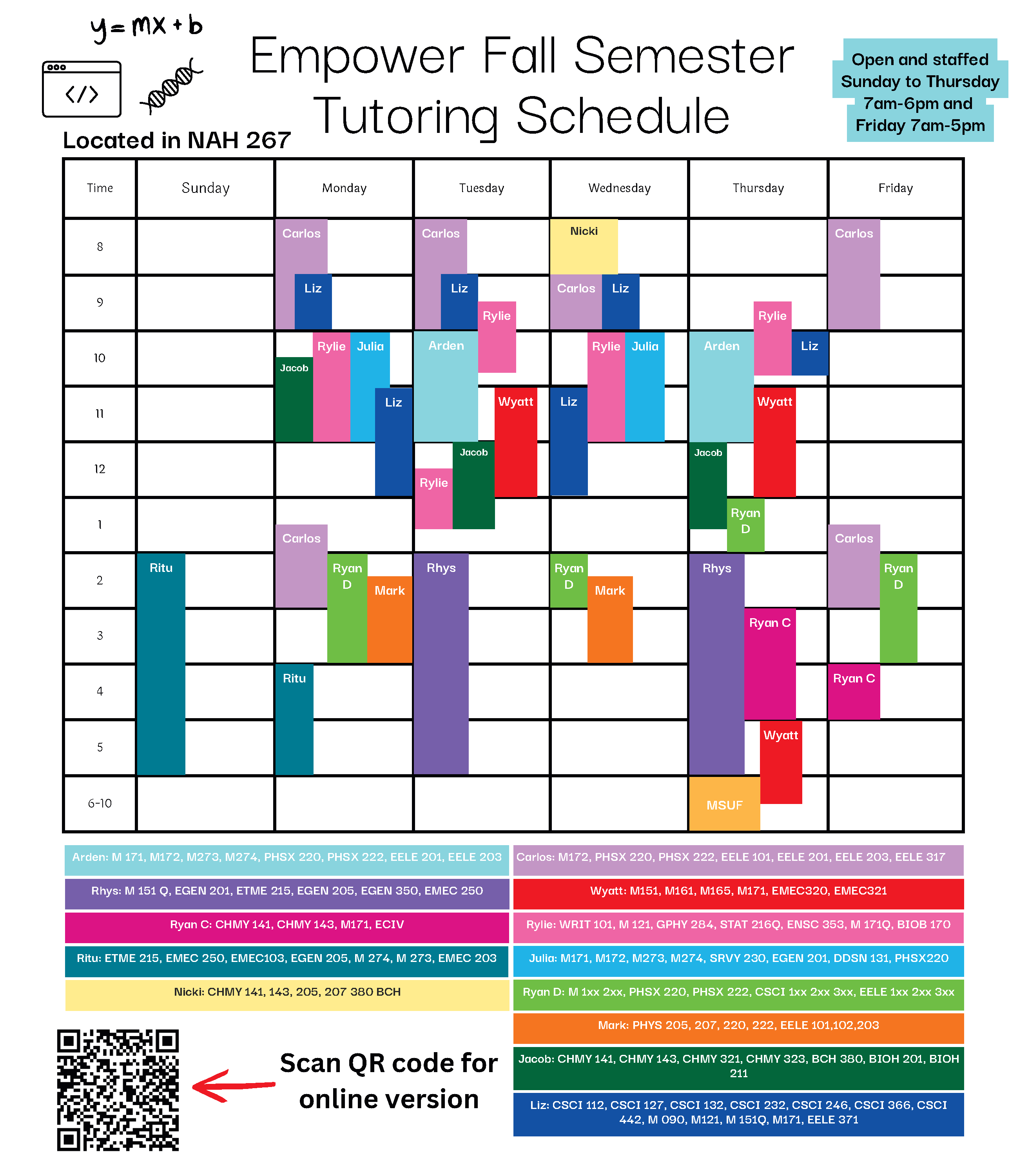 Empower Tutoring Schedule
