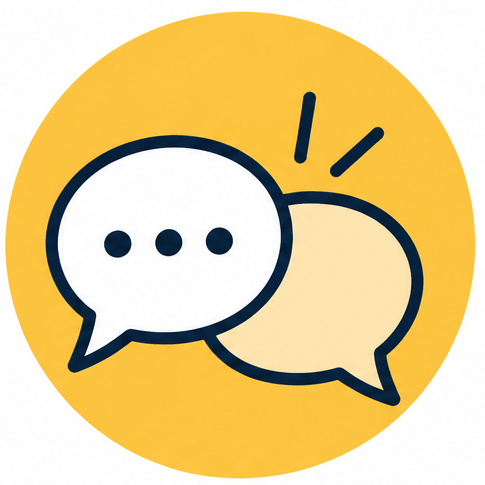 talk bubble on yellow background
