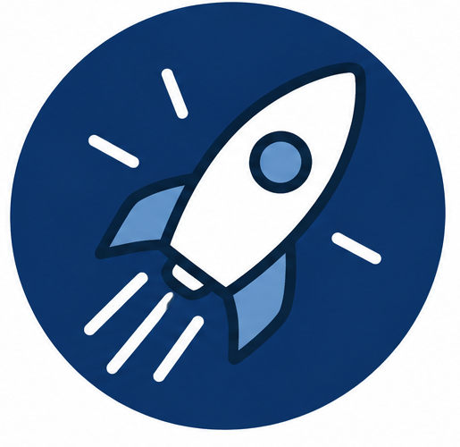 rocket ship on dark blue background