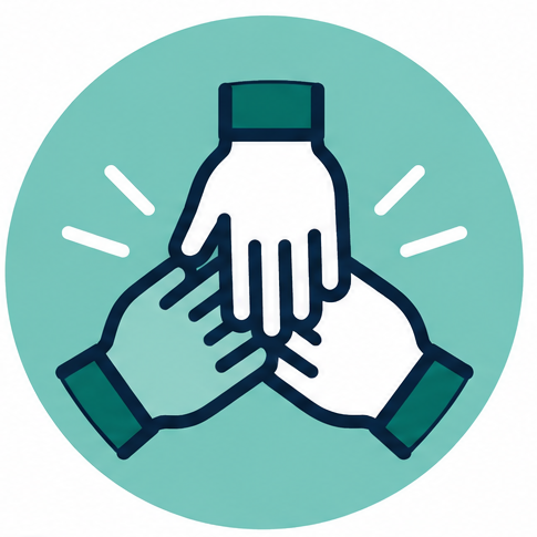 hands on light green background