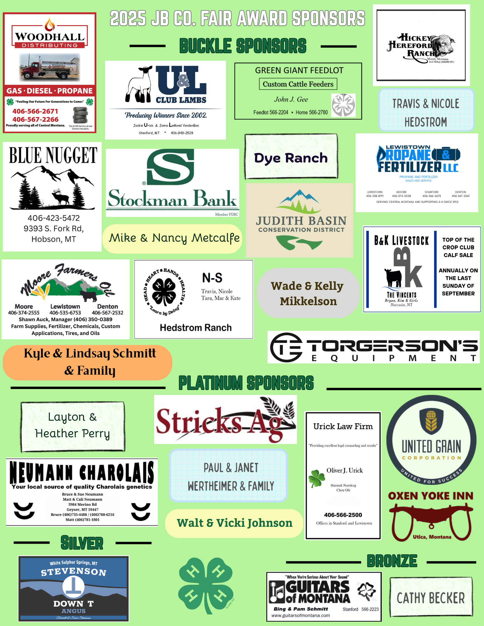 2025 JB County Fair Award Sponsors Poster