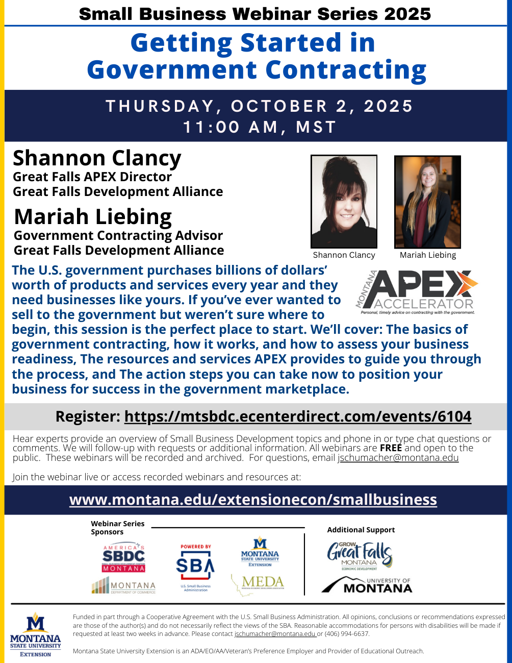 October 2025 Small Business Webinar