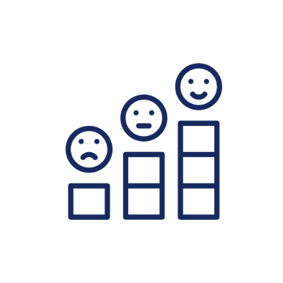 three people at different heights