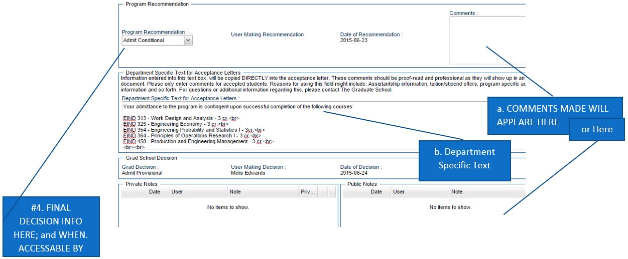 screenshot showing example of admit conditional