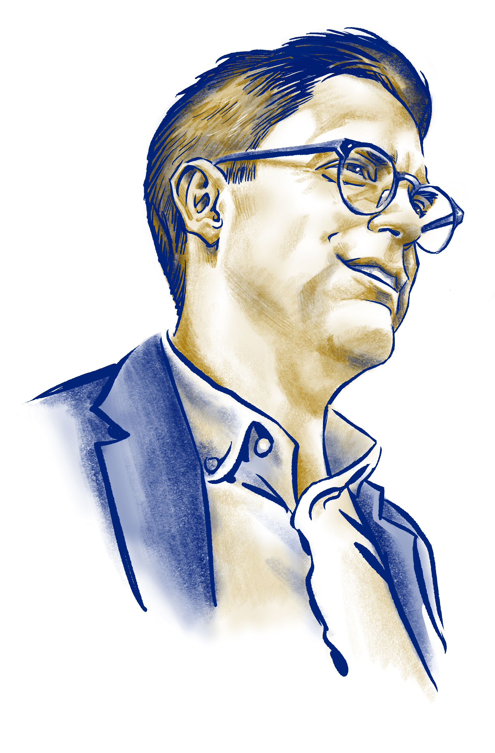 Line drawing of Montana State University President Brock Tessman.