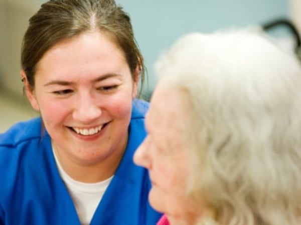 Student with elderly patient