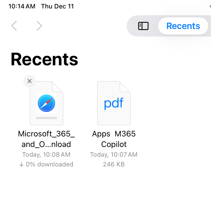 Mac recent downloads list