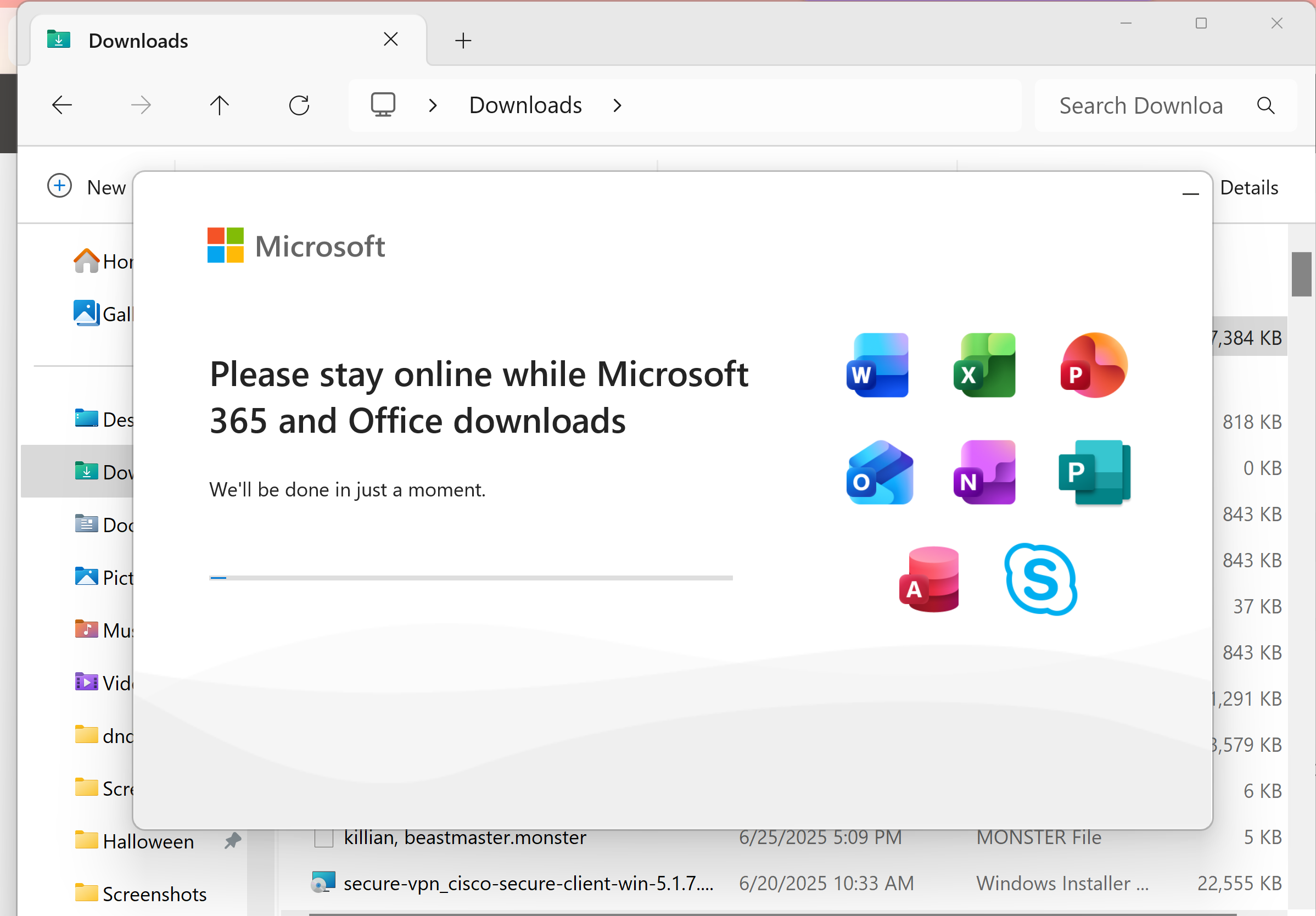Microsoft Office installation window