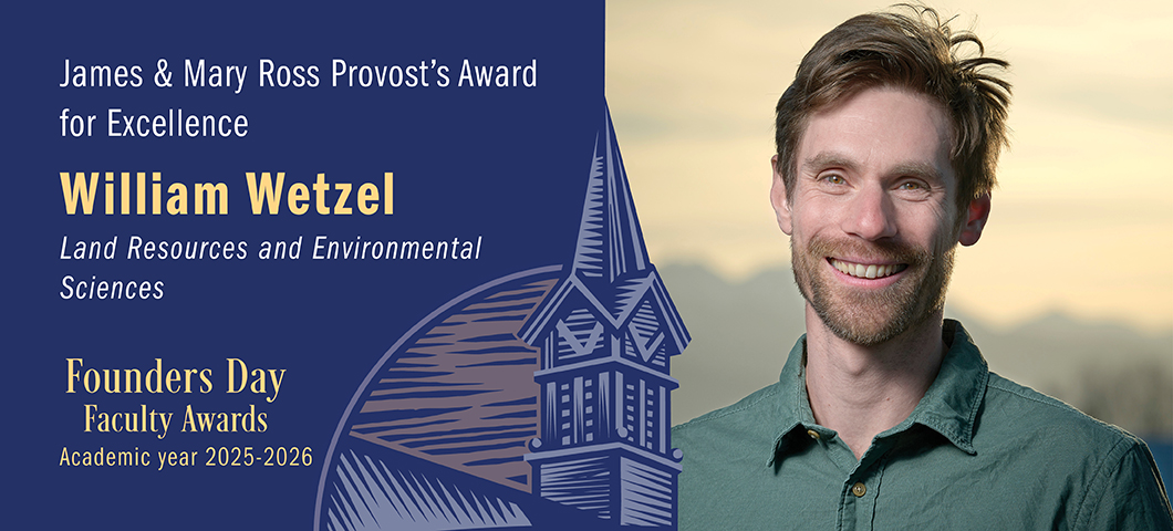 James and Mary Ross Provost’s Award for Excellence: William Wetzel, Founders Day Faculty Awards 2025-2026. Portrait of William Wetzel.