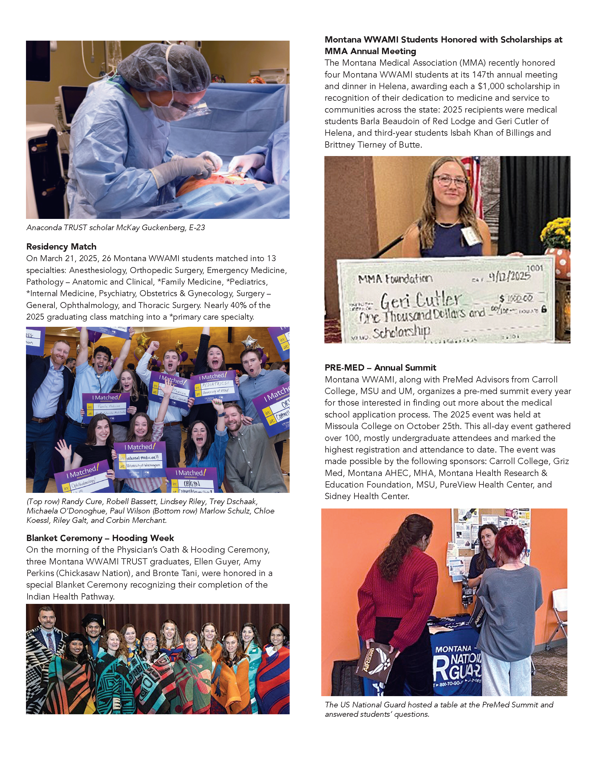 MT WWAMI Newsletter Executive Summary Page 4 MT WWAMI Newsletter Executive Summary Page 4