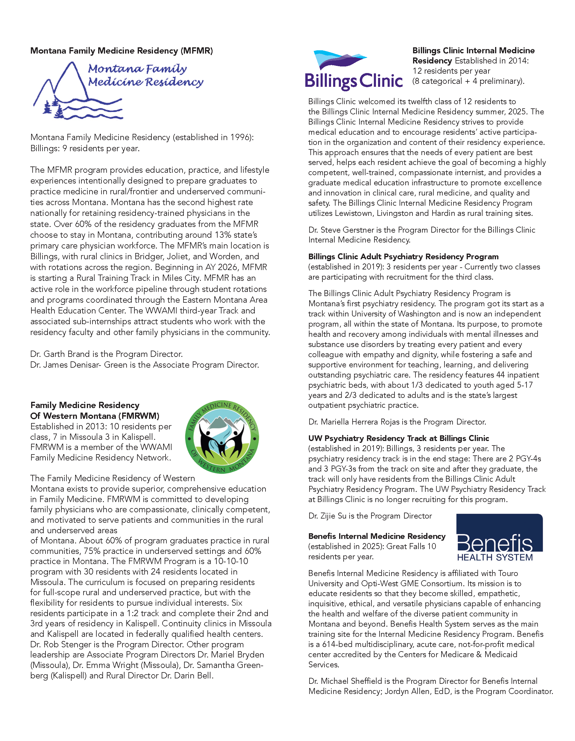 MT WWAMI Newsletter Executive Summary Page 6 MT WWAMI Newsletter Executive Summary Page 6