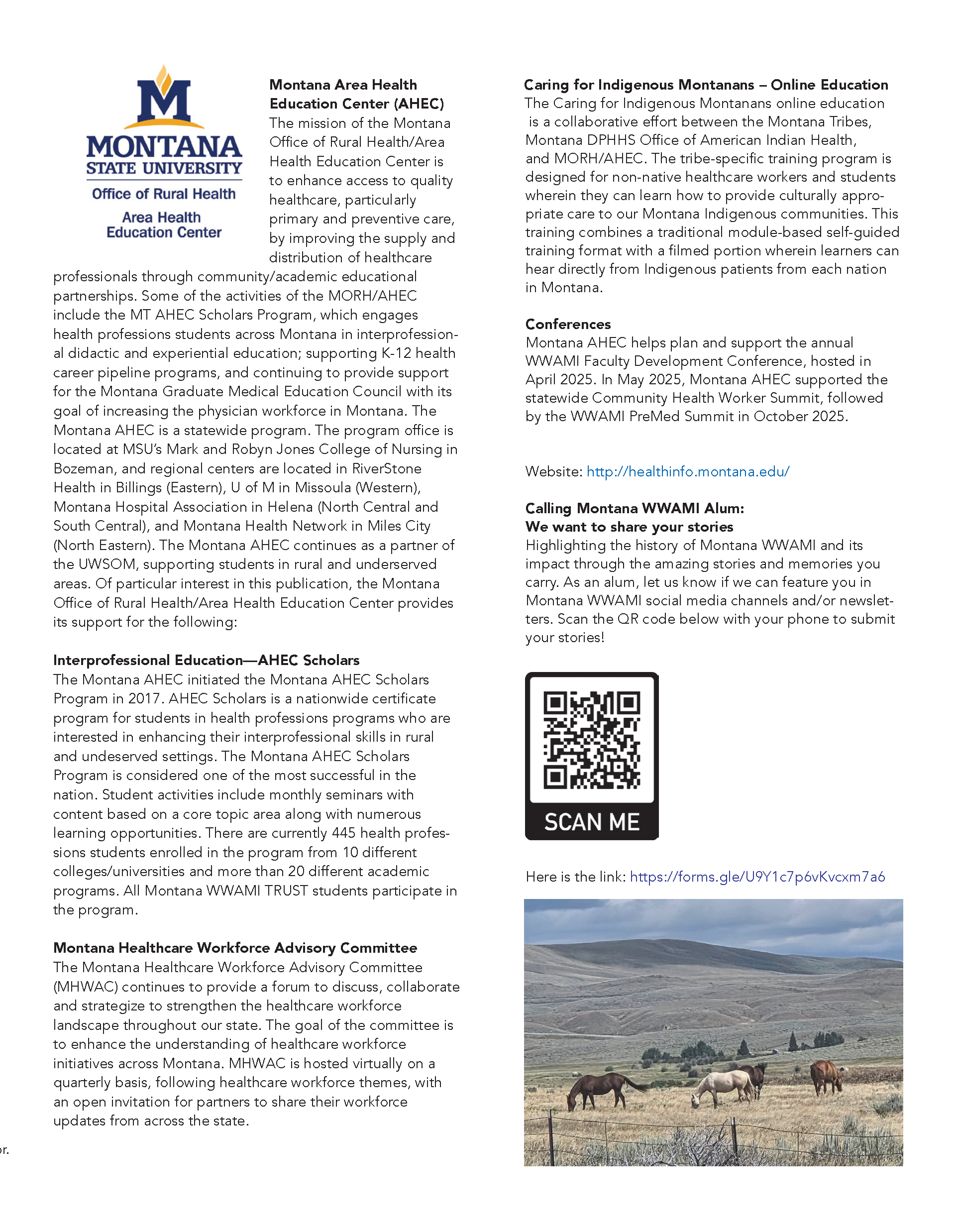 MT WWAMI Newsletter Executive Summary Page 7 MT WWAMI Newsletter Executive Summary Page 7