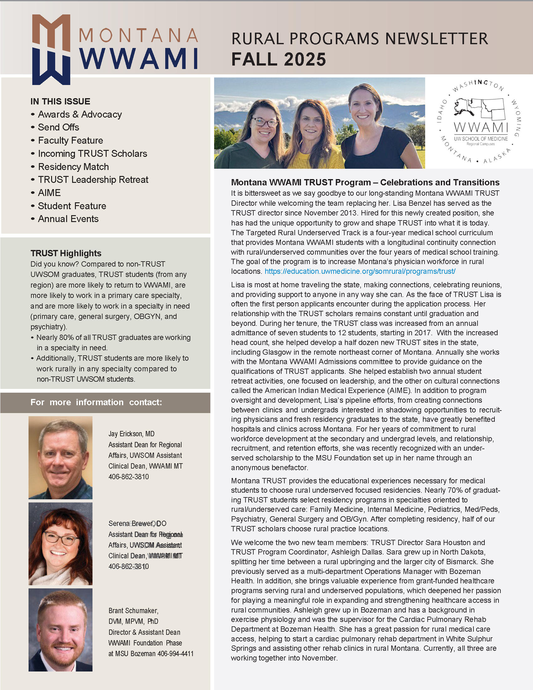 MT WWAMI Rural Newsletter 2025 Page 1 MT WWAMI Rural Newsletter 2025 Page 1